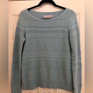Loft Women’s Crew Neck Sage knit sweater Size Medium